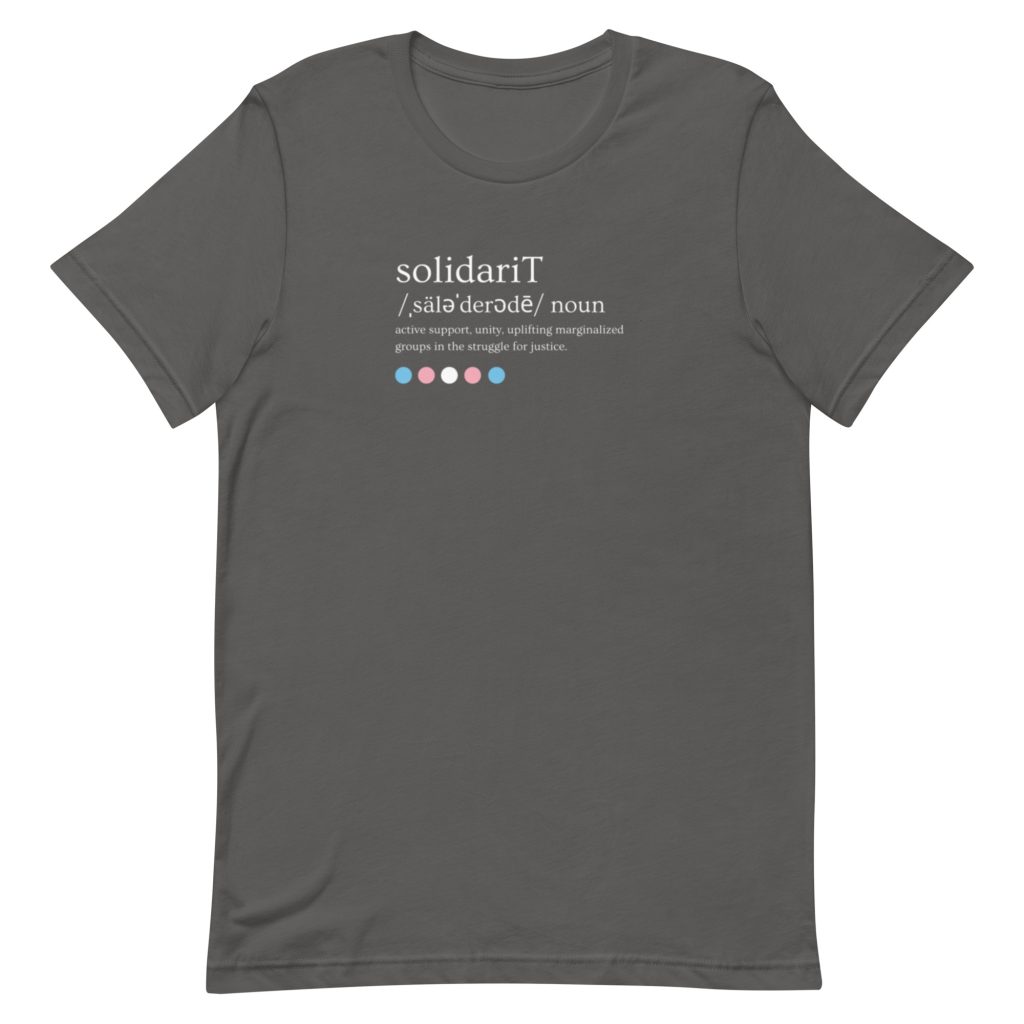 SolidariT Trans Day of Visibility T-shirt (in Midnight Blue and