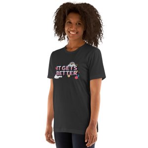 Limited Edition It Gets Better Pride 2026 T-shirt (purple/blue design)